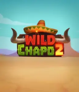 Experience the vibrant Mexican desert with the Wild Chapo 2 game by Relax Gaming, featuring a whimsical bull wearing a sombrero set against a serene desert backdrop. This graphic conveys the charm and humor of the game, great for those who love culturally inspired slots, delivering a captivating play experience.