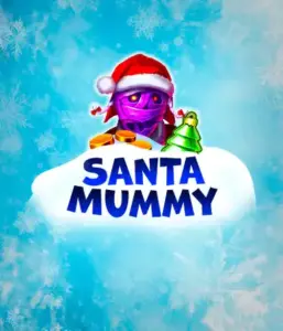  Experience the whimsical "Santa Mummy" slot game by Belatra, highlighting a mummified Santa decked out in festive holiday attire. This vibrant image captures the mummy with a vivid purple hue, wearing a Santa hat, surrounded by snowy blue and icy snowflakes. The game's title, "Santa Mummy," is clearly shown in large, icy blue letters.