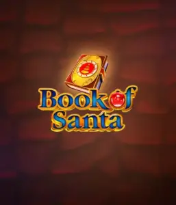 Immerse yourself in the joyous spirit with Book of Santa slot by Endorphina, featuring an intricately designed golden book adorned with Santa's iconic symbol. This image conveys the magic and mystery of Christmas, set against a softly glowing red background. Great for holiday season gaming, promising a charming escape. 